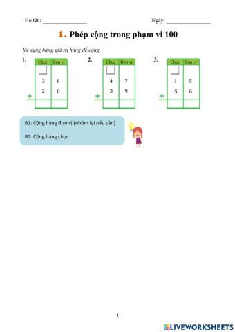 Phép cộng phạm vi 100