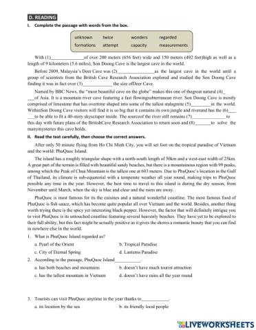 Unit 5: wonders of viet nam