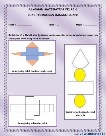 Rumus Luas Permukaan Bangun Ruang