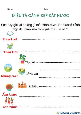 Tập làm văn - Miêu tả cảnh đẹp đất nước