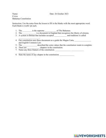 Bahamian Constitution