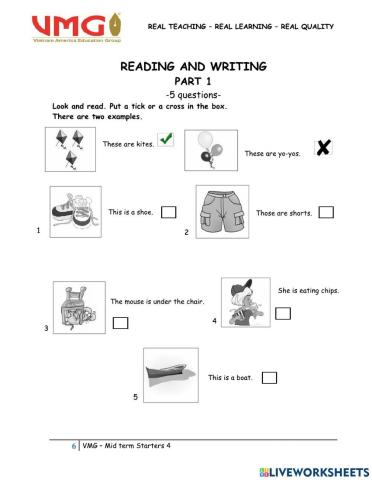 Starters 4 - Midterm Test - Reading&Writing