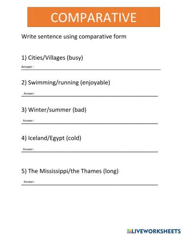 Comparative adjective