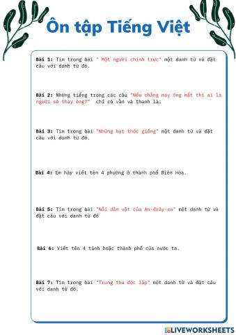 Ôn tập Luyện từ và câu