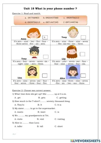 C4 -U18 What 's your phone number?