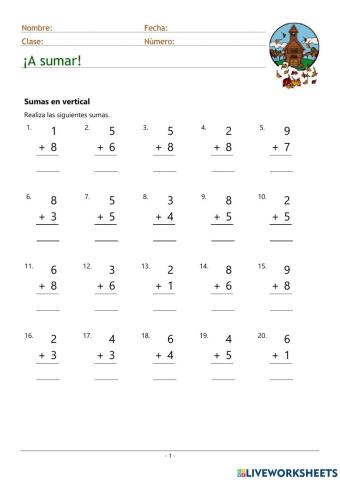 Sumas en vertical