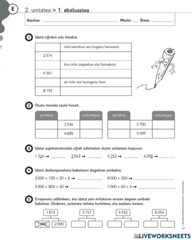 10000 arteko zenbakiak