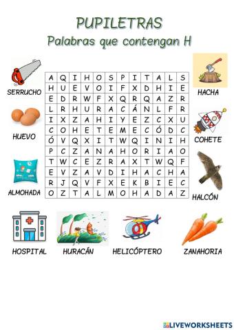 Palabras con H
