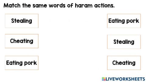 Halal & haraam actions