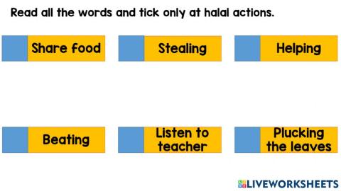 Halal & haram actions