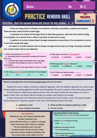 Practice Reading Skill W.1