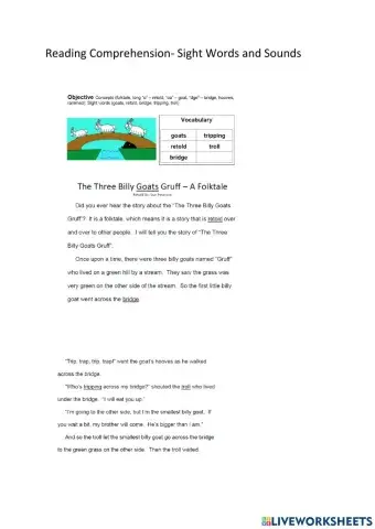 Reading Comprehension- Sight words and sounds