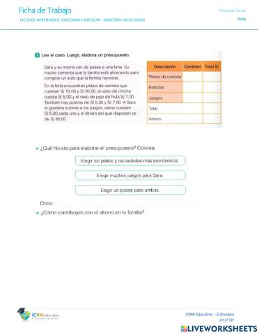 La econimia familiar