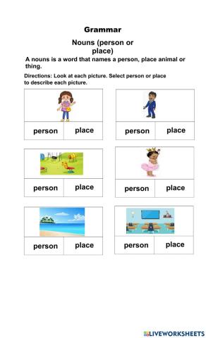 Nouns people and paces