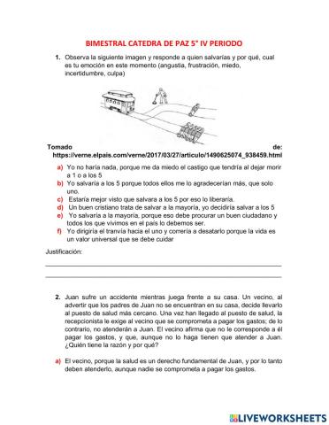 Bimestral cátedra 5° iv periodo