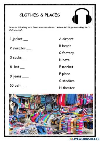 Clothes and Places KET Listening