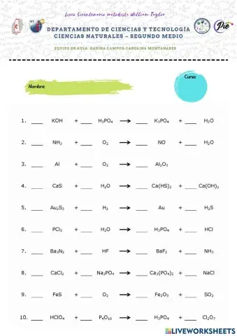 Balanceo de ecuaciones