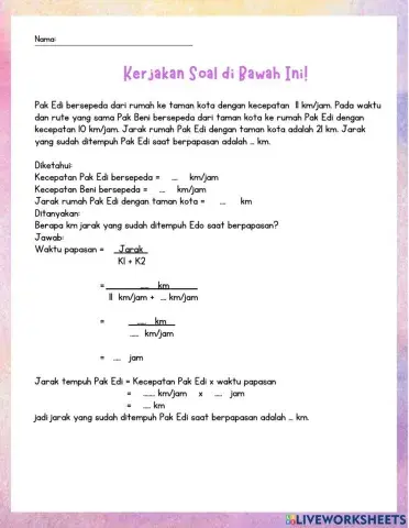 Matenatika kelas 5 Kecepatan