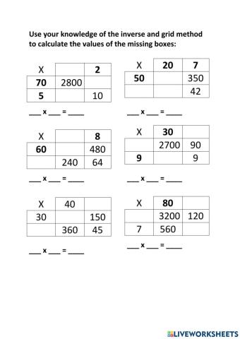Missing number - grid method