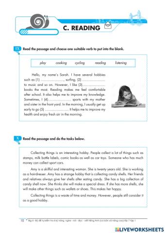 English 7 big4 unit 1 reading