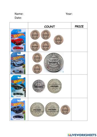Hotwheels: money addition 2