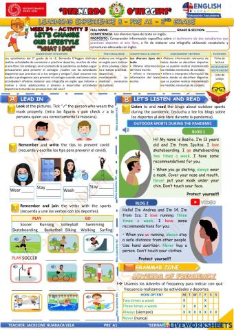 2° GRADO PRE A1 - EDA 8 - activity 3 - Aprendo en casa