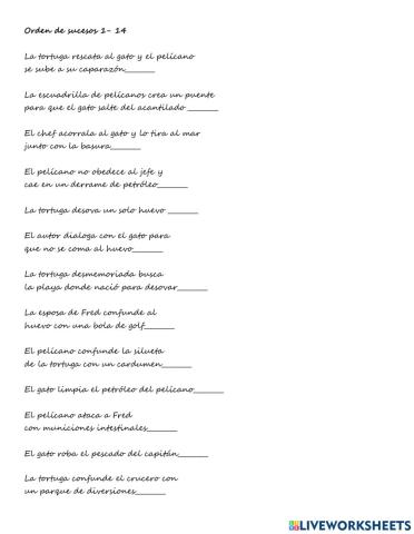 Orden de sucesos Los tres náufragos