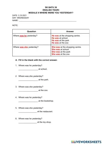 Module 8 where were you yesterday?