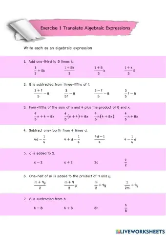 Algebraic Expressions