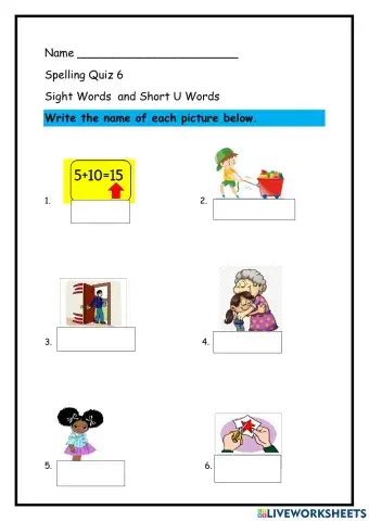 Spelling Quiz 6