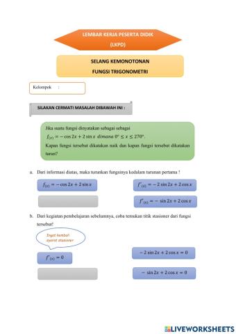 Selang Kemonotonan Fungsi Trigonometri