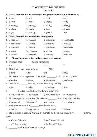E8 - revision for 1st mid term test