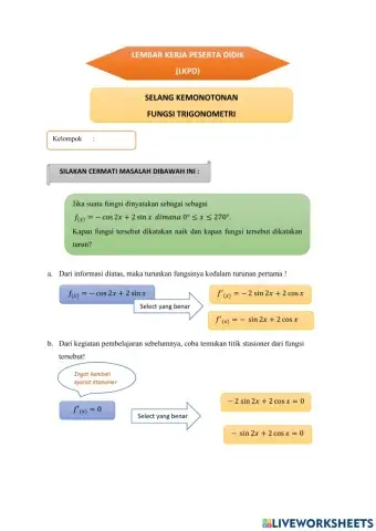Selang Kemonotonan Turunan Fungsi Trigonometri