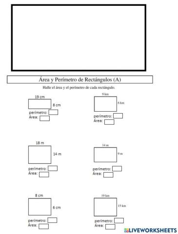 Perímetro y área de los rectángulos