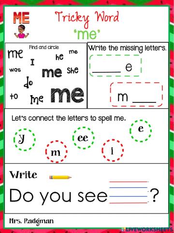 Tricky Word 'me'