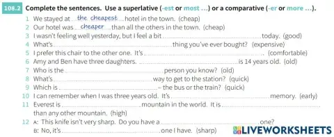 Comparatives vs Superlatives
