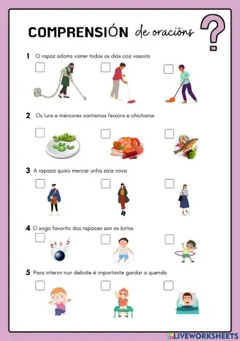 Comprensión de oracións