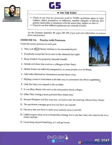 Personal,possessive and reflexive pronouns