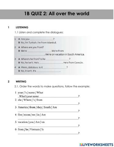 Quiz 1b: all over the world