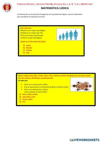 Juegos lógicos liberteños 2021