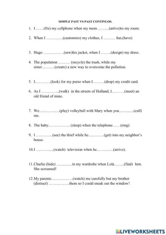 Past simple-past continuos