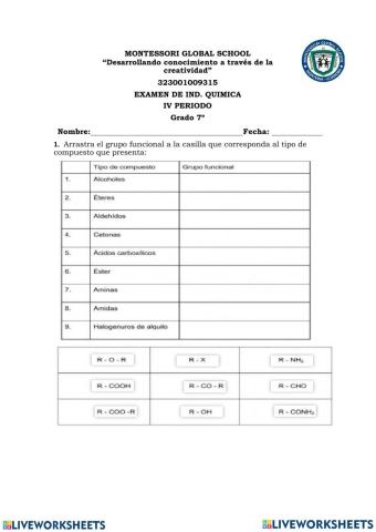 Examen quimica 9