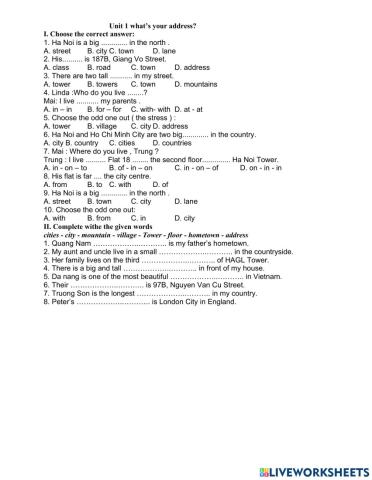 What's your address? english 5