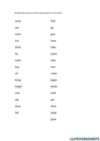 Irregular verbs