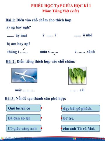 Ôn tập giữa kì 1