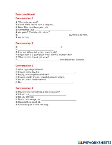 Conversation conditionals