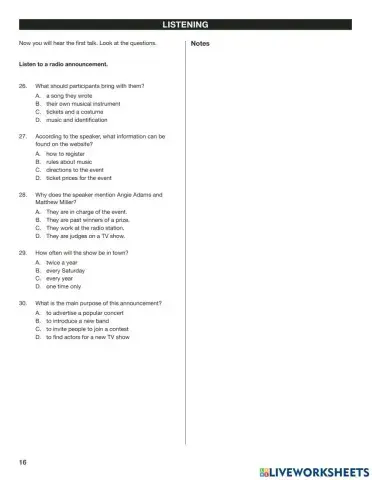 Practice test 004 listening part2