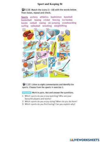 Sport  and Keeping fit