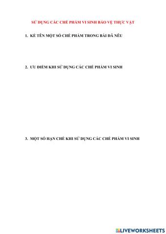 Chế phẩm vi sinh bvtv