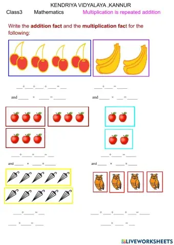 Multiplication as repeated addition